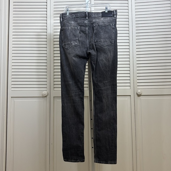 ALL SAINTSRex Slim Jeans in Faded Black Distressed Size 33